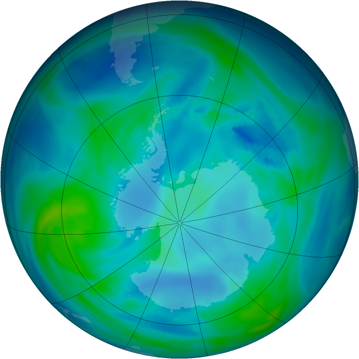 Antarctic ozone map for 27 April 2007